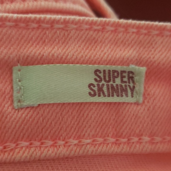 Hot Pink/Coral Skinny Jeans - Picture 5 of 5